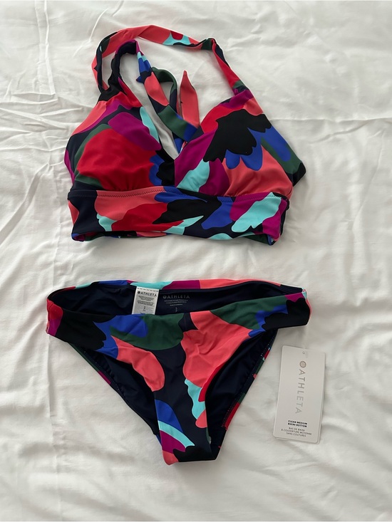 Athleta Other - Athleta Multicolor Halter Bikini Set - Red, Blue, Purple